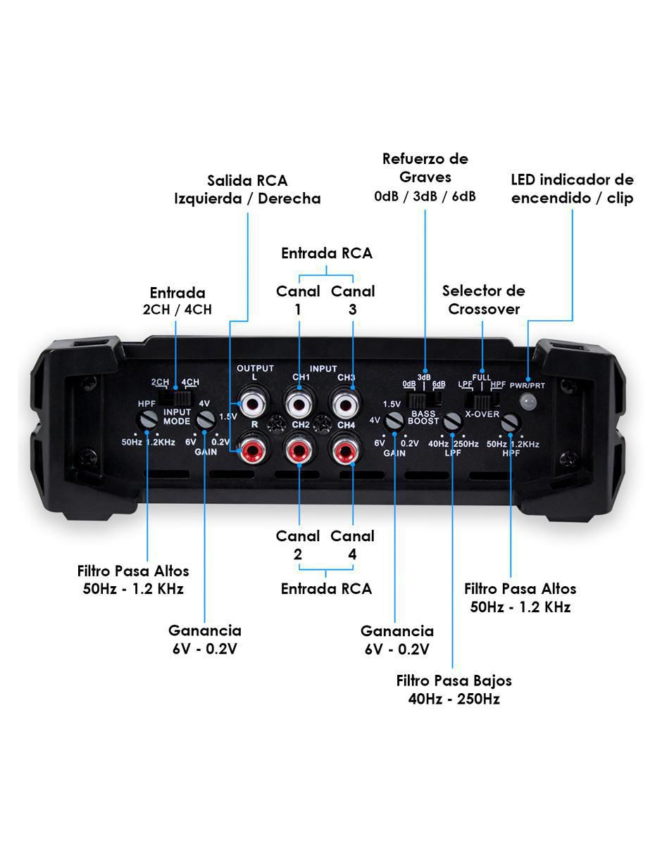 Amplificador para automovil nano4.1000 de 10 - 16 v 4