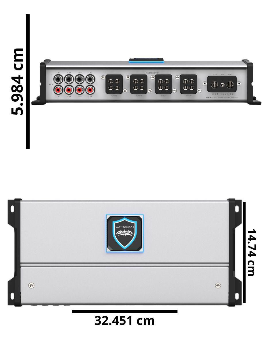 Amplificador para auto HTM-8 de 12 V 8
