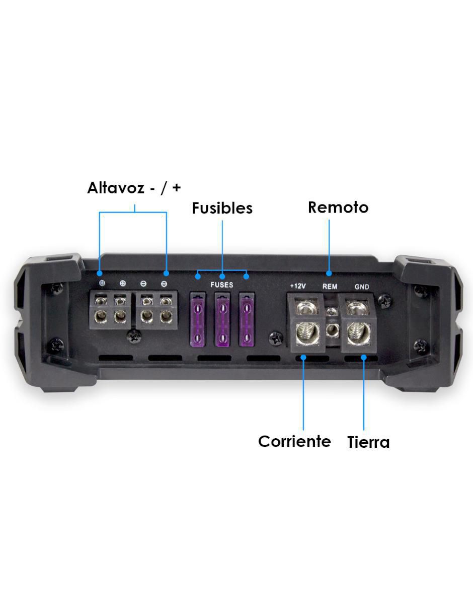 Amplificador para automovil nano4500 de 9.6 v 2