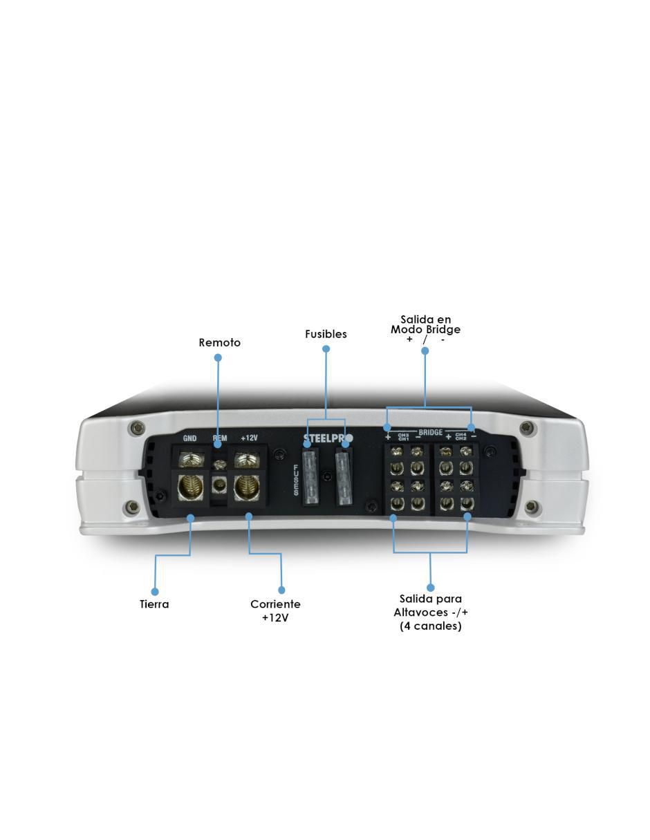 Amplificador para automovil oc4-1850d de 9 v 4