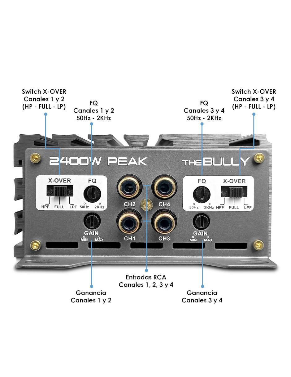 Amplificador para auto The Bully de 12 V 2