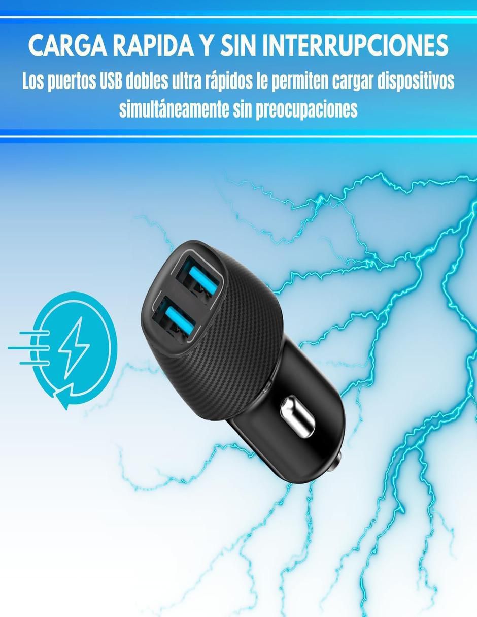 Cargador auto de 12 W USB