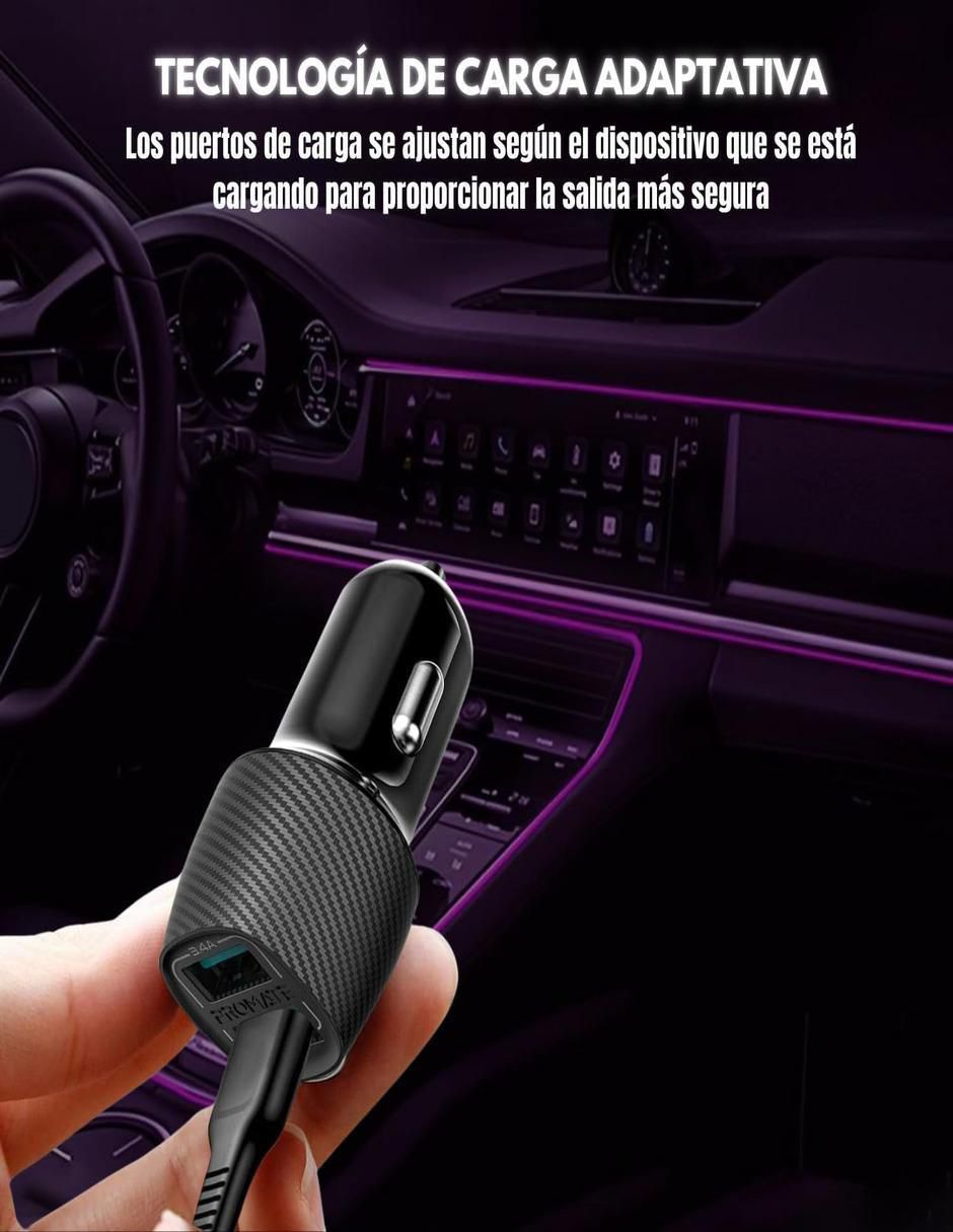 Cargador auto de 12 W USB 5