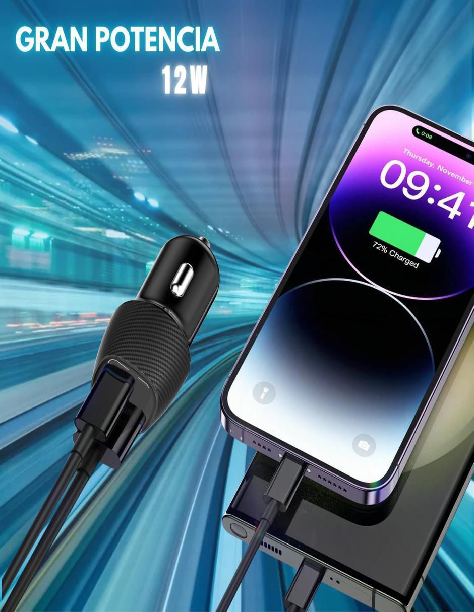 Cargador auto de 12 W USB 6