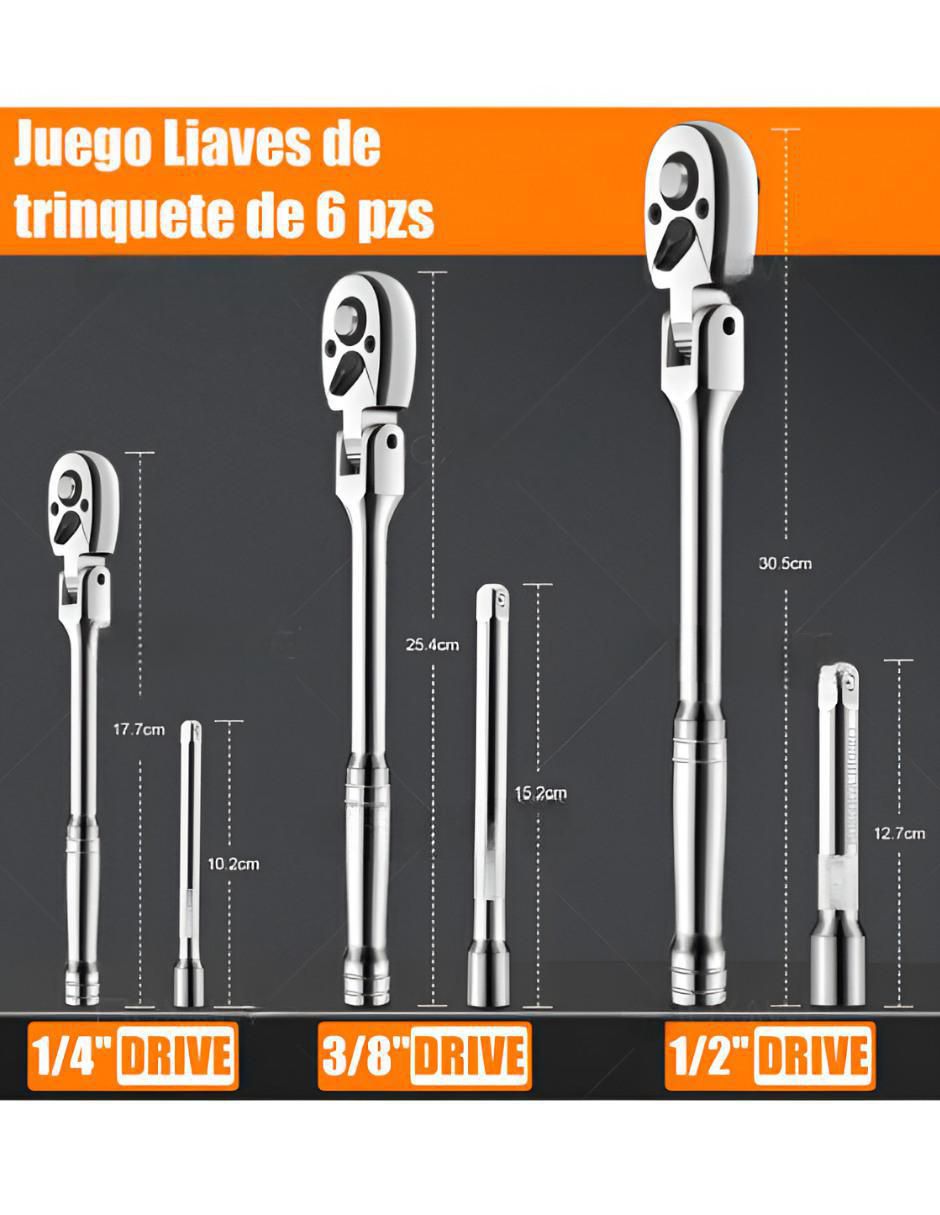 Matraca de 90 dientes cuadro 3/8, 1/4 y 1/2 pulgada 4