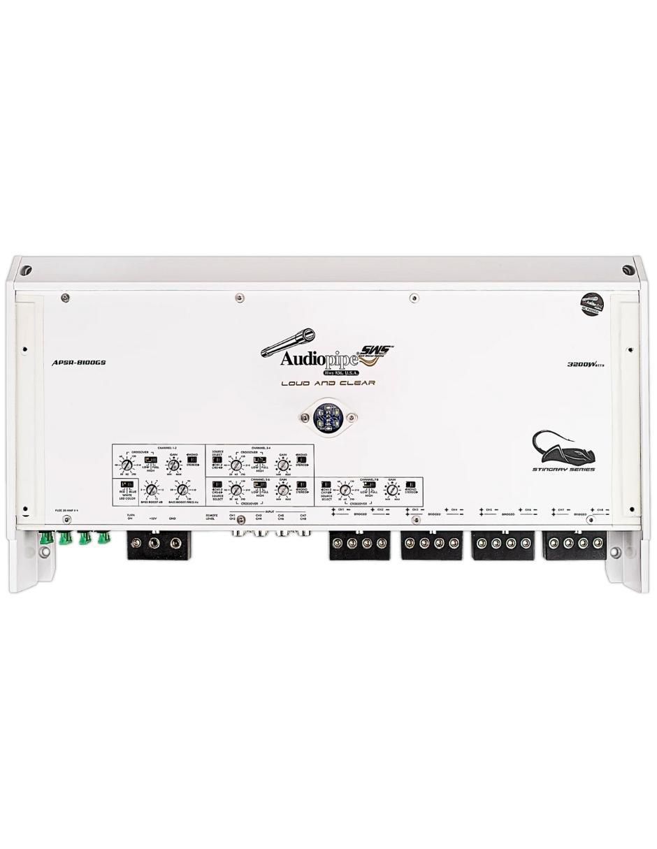 Amplificador para auto APSR-8100GS de 0.2-6.0 V 10