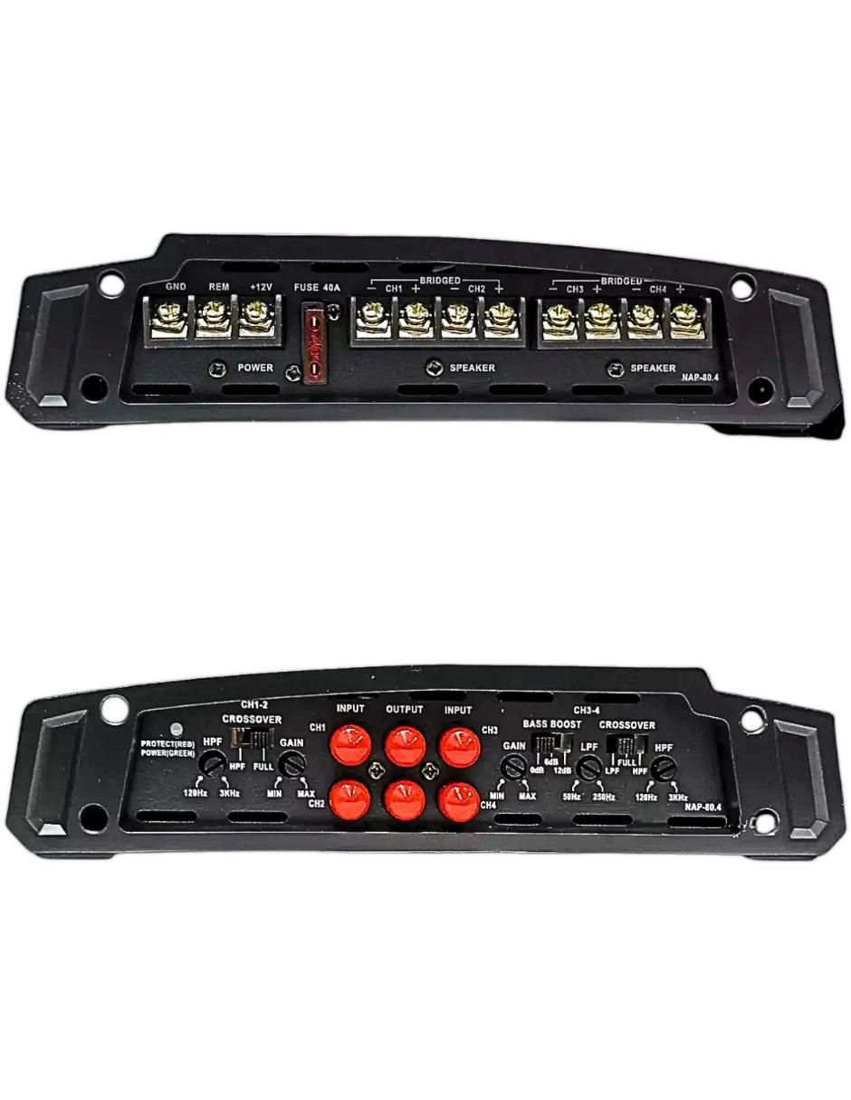 Amplificador para auto NAP-80.4 de 0.2-6.0 V 4