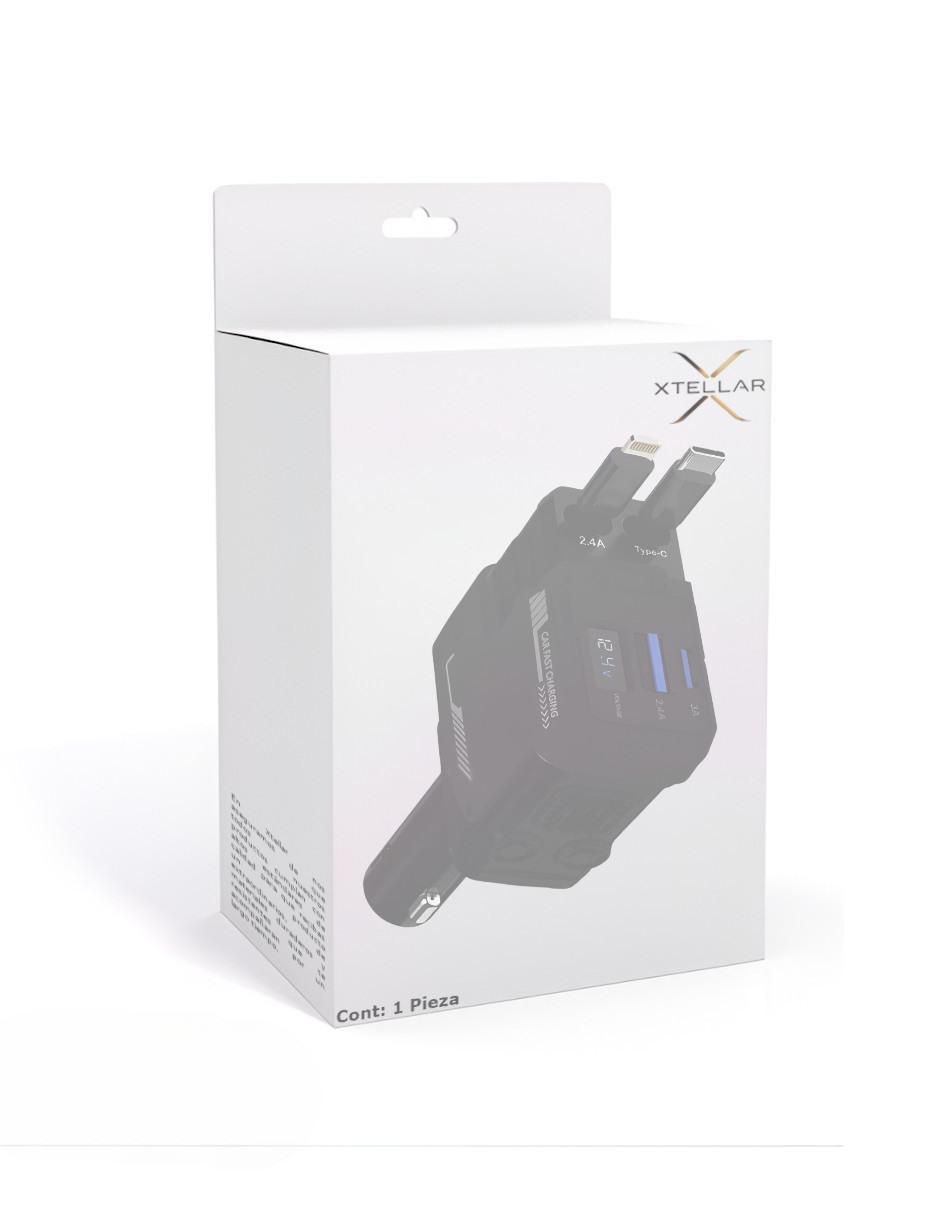 Cargador auto de 120 W USB + usb tipo C XTLLAR6207 4