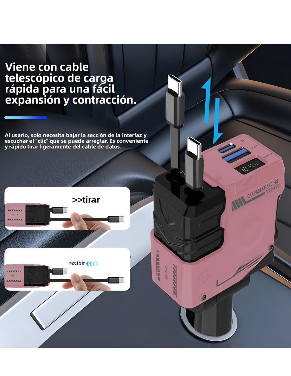 Cargador auto de 120 W auxiliar, USB C XTLLAR6208 3