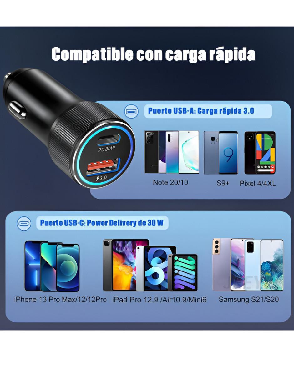 Cargador auto de 48 W USB tipo A + USB tipo C XTLLAR6209 2