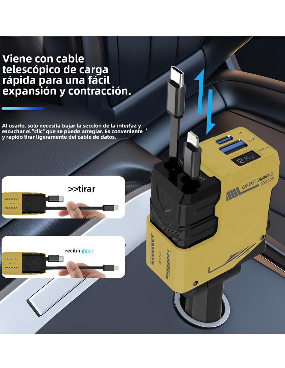 Cargador auto de 120 W USB + USB tipo C  XTLLAR6210 3