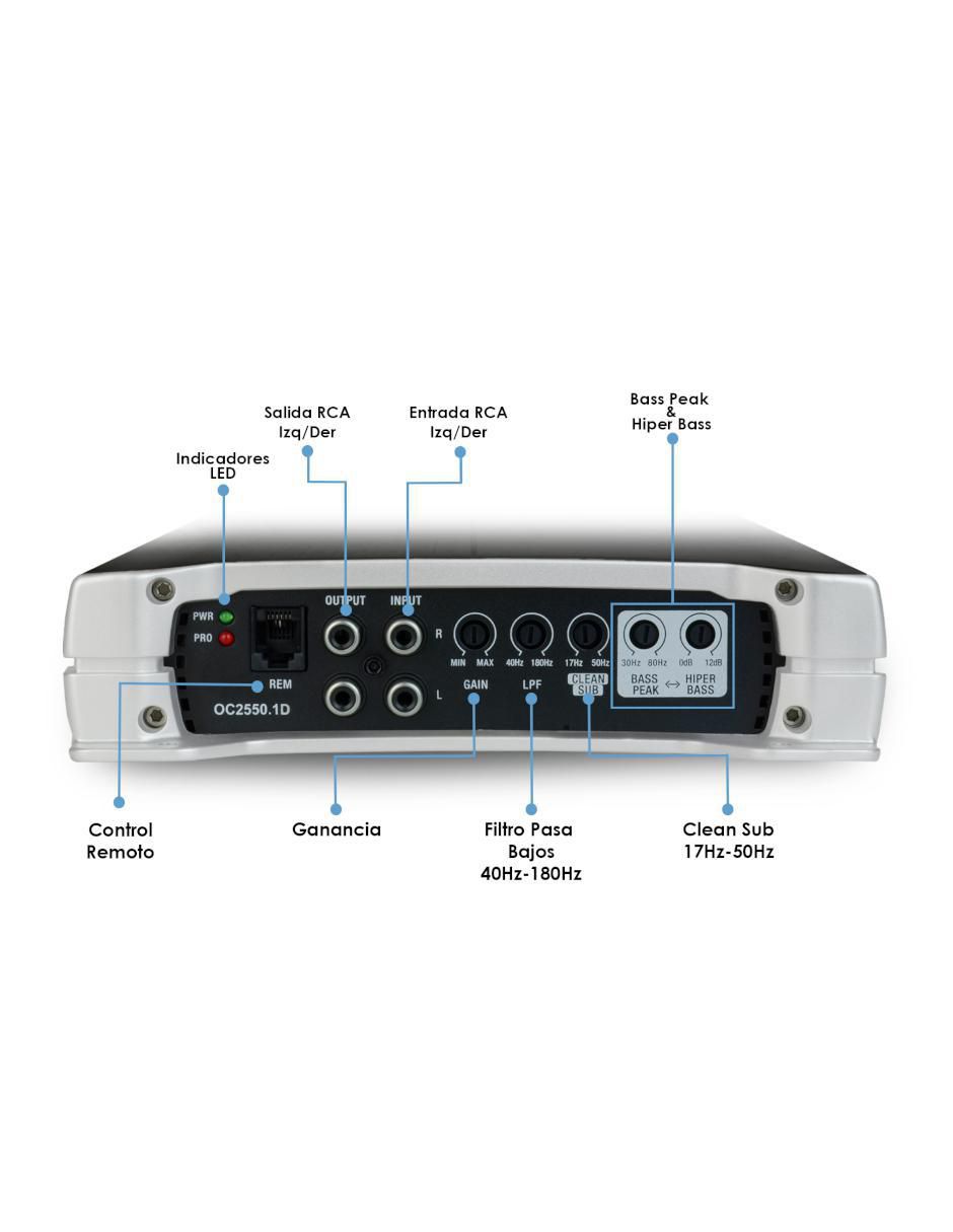 Amplificador para auto oc-2550.1d de 12 V 3
