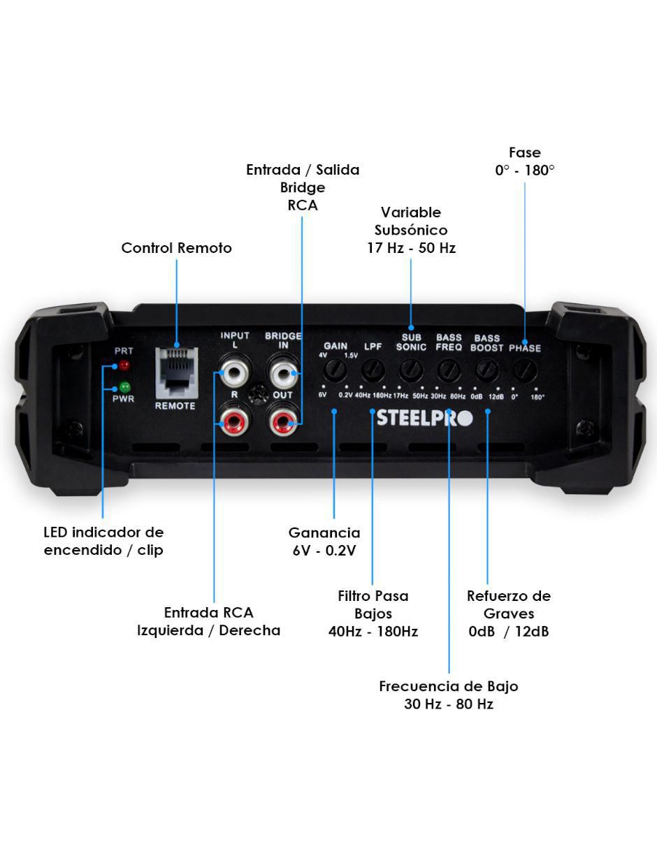 Amplificador para auto nano3500 de 9.5 V 5