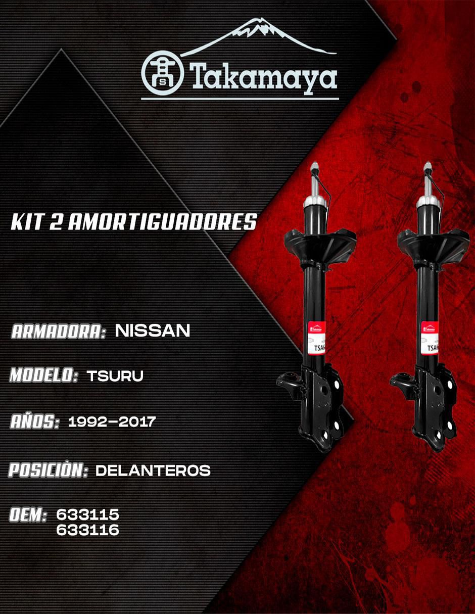 Amortiguador de suspensión delantera exterior Nissan Tsuru 1992 al 2017 2 piezas 3