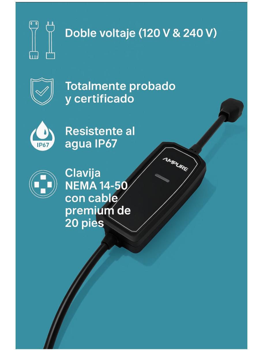 Cargador para auto eléctrico ampure go 8
