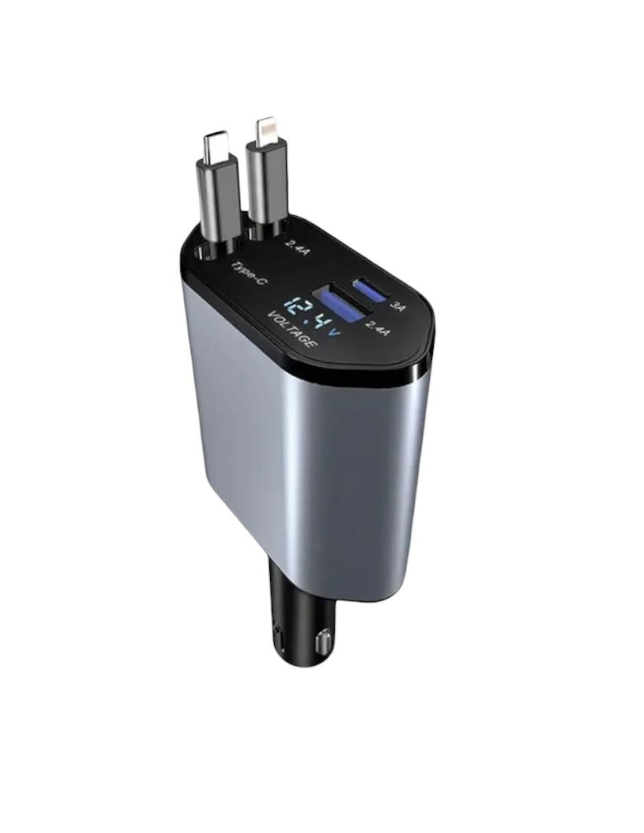 Cargador auto de 120 W USB + USB tipo C