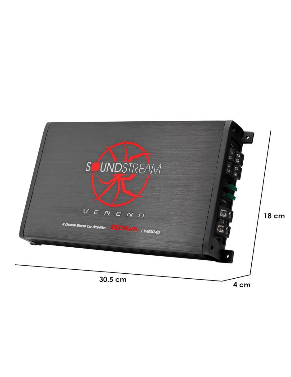 Amplificador para auto 
V-1300.4D de 12 V 4