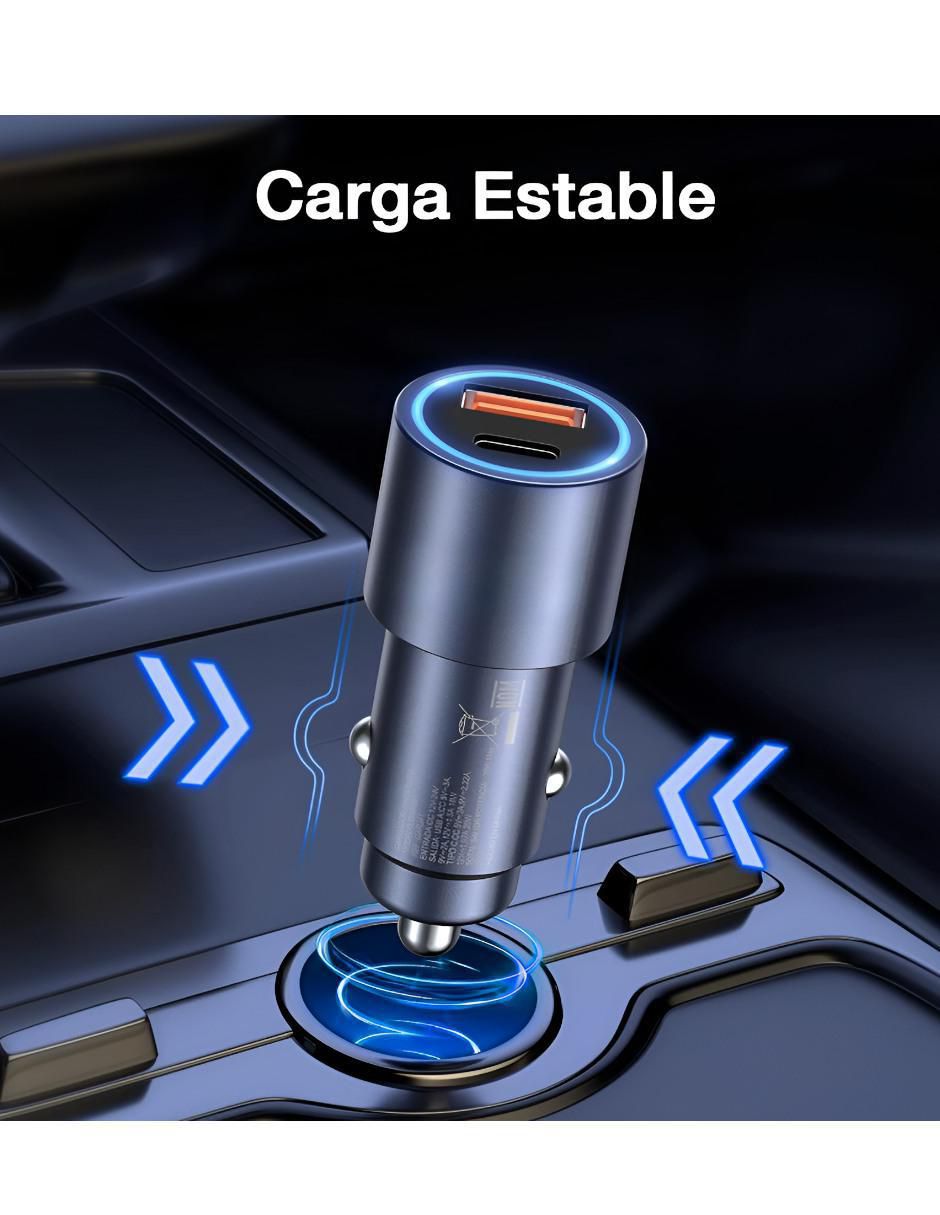 Cargador auto de 35 w usb + usb tipo C xtllar7957 2