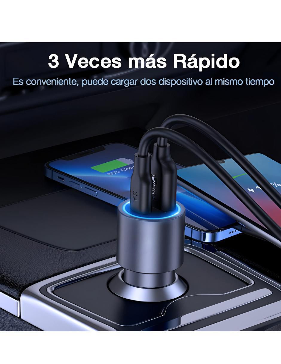 Cargador auto de 35 w usb + usb tipo C xtllar7957 4