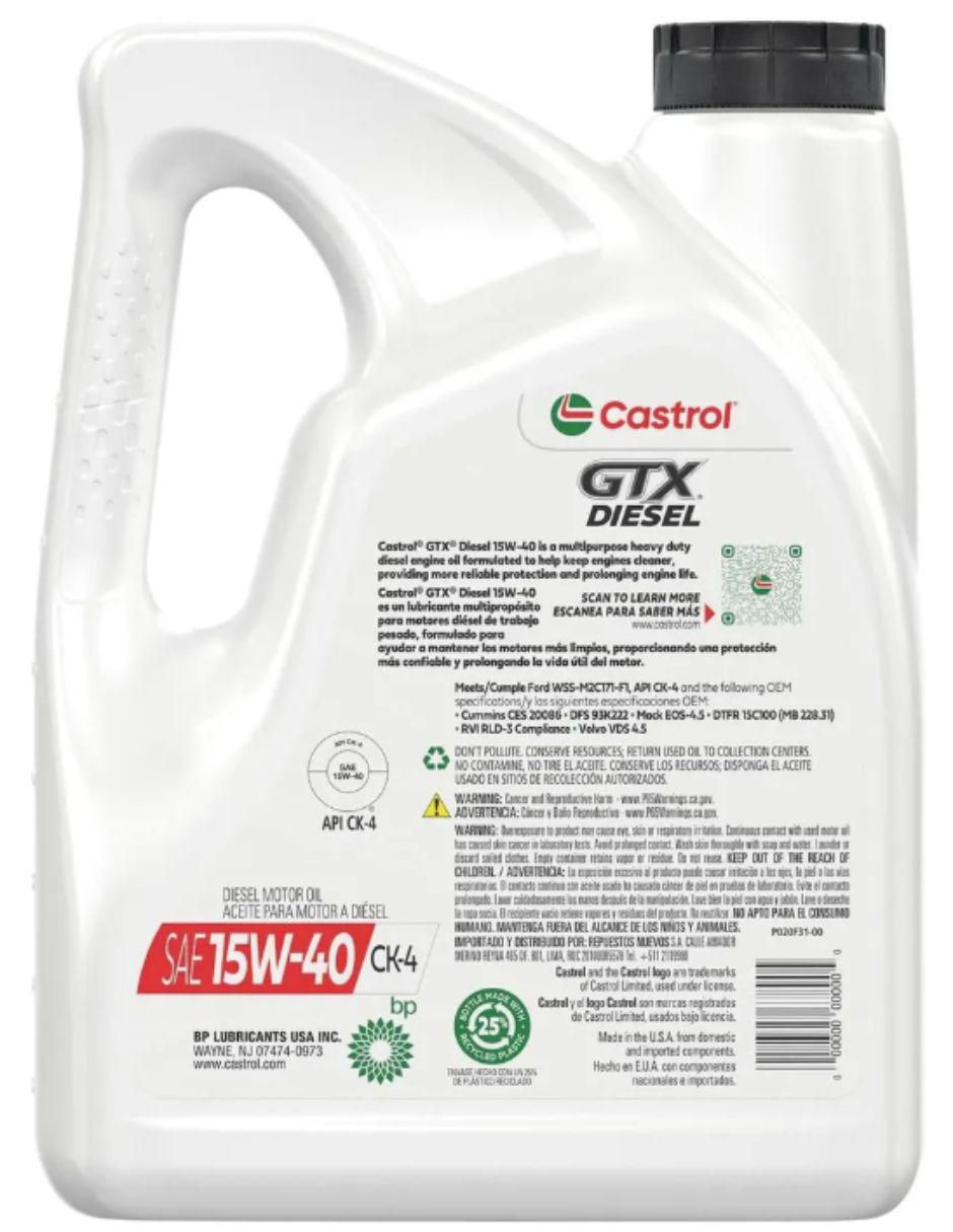 Aceite sintético para camioneta 15W-40 3.7 L 2