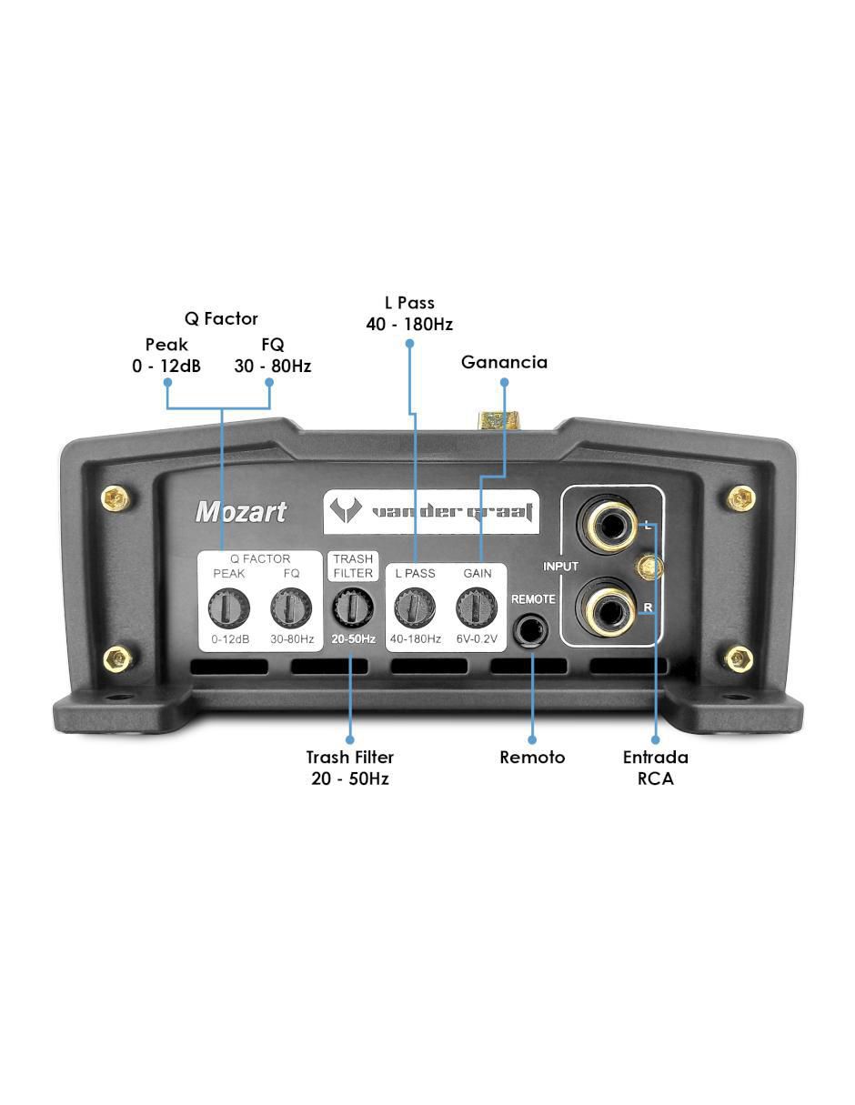 Amplificador p/auto Mozart de 10 - 16 V 4
