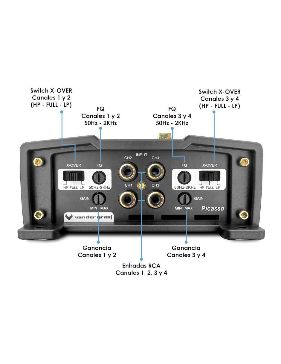 Amplificador para auto Picasso de 16 V 2