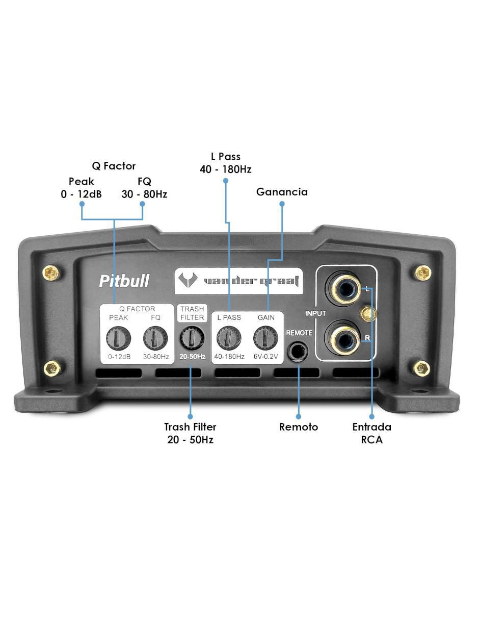 Amplificador para auto Pitbull de 16 V 2
