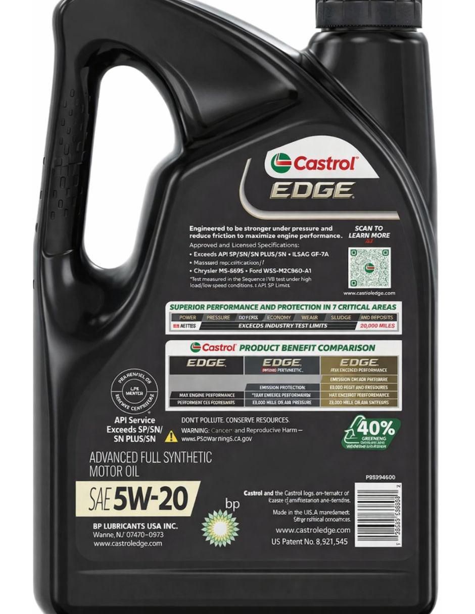 Aceite sintético para automóvil 5W-20 5 2