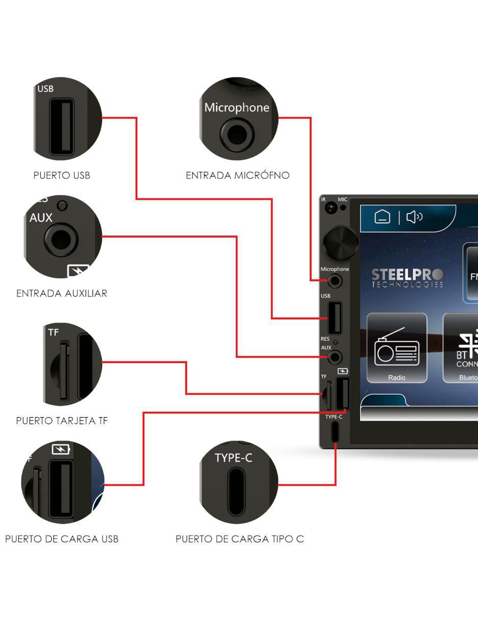 Autoestéreo doble din Subwoofer XZR-PRO 7851 3