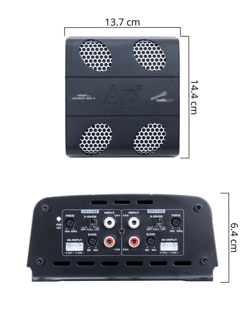 Amplificador p/auto Apmox-280.4 de 9-16 VDC 9
