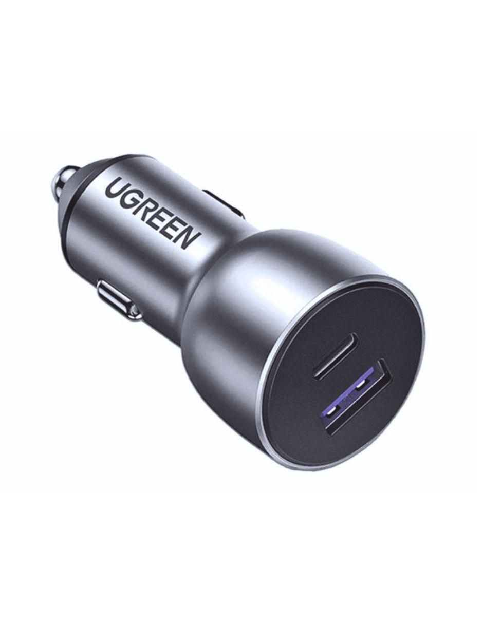 Cargador auto de 52.5 W USB tipo A + USB tipo C 60980 52.5W Dual PD 3.0 QC 3.0 Aluminio 2