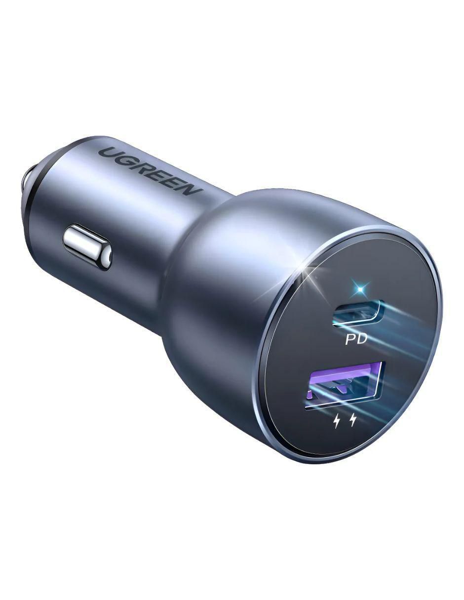 Cargador auto de 52.5 W USB tipo A + USB tipo C 60980 52.5W Dual PD 3.0 QC 3.0 Aluminio 4