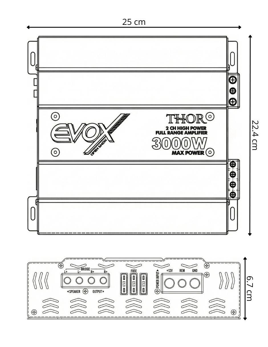 Amplificador p/auto Thor de 7 V 8