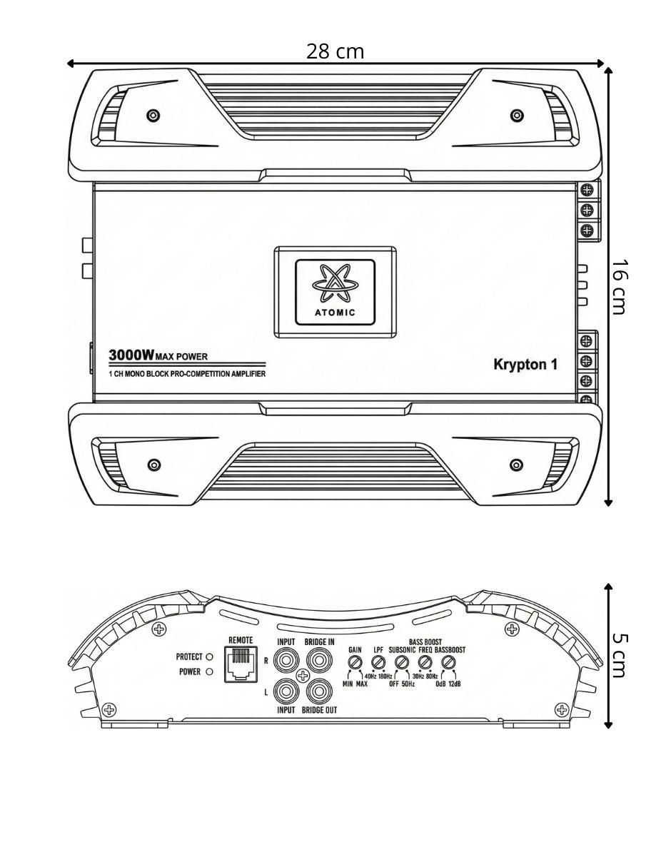 Amplificador para auto KRYPTON1 de 7 v 9