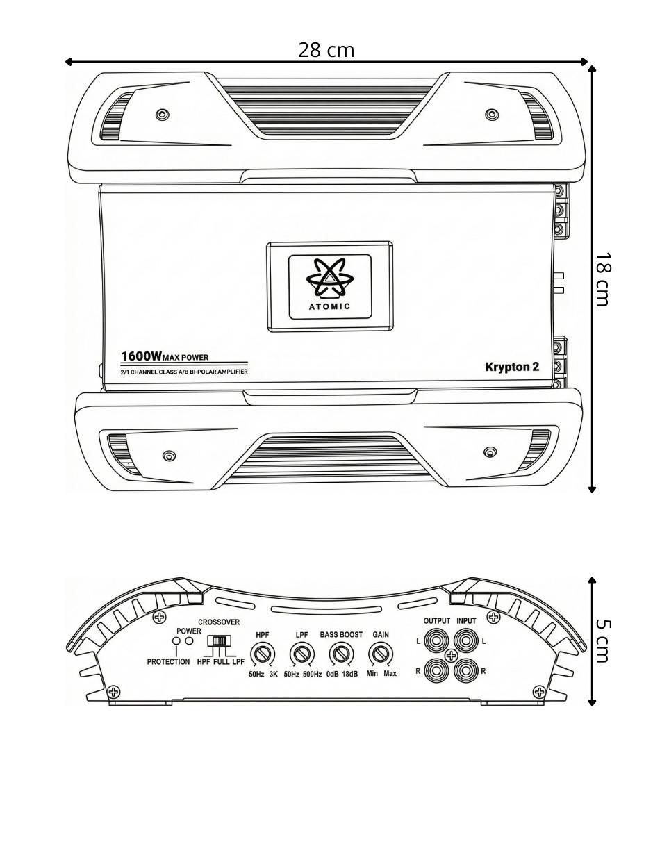 Amplificador para auto KRYPTON 2 de 8 v 7