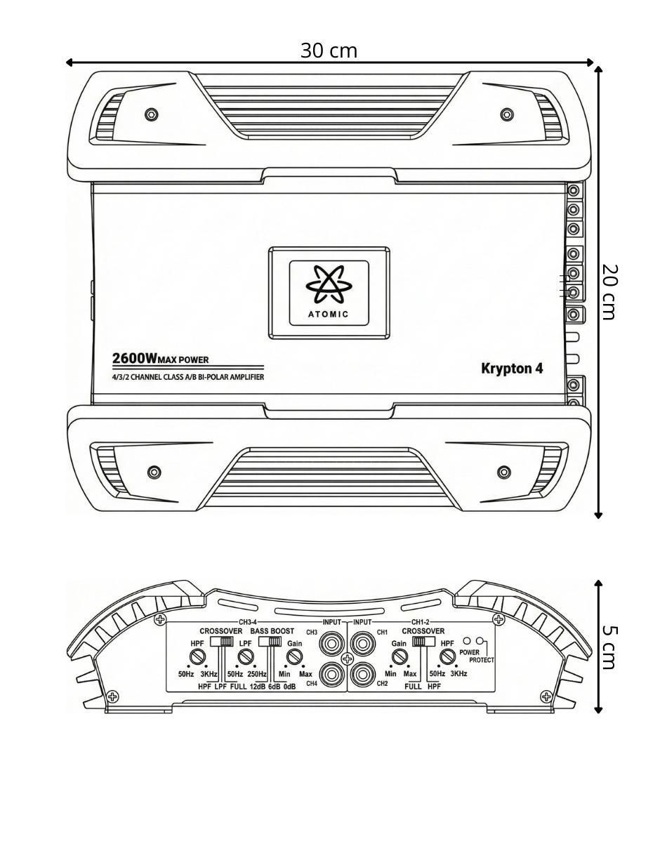 Amplificador para auto KRYPTON4 de 8 v 8